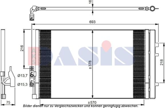 AKS Dasis 052026N - Конденсатор, кондиціонер autocars.com.ua