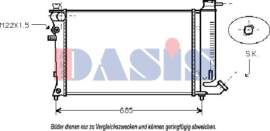 AKS Dasis 060013N - Радиатор, охлаждение двигателя autodnr.net