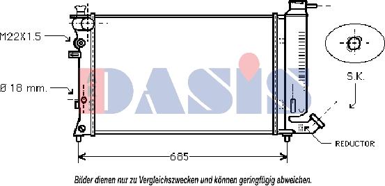 AKS Dasis 060018N - Радіатор, охолодження двигуна autocars.com.ua