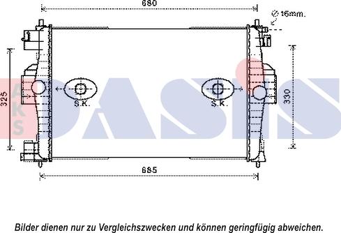 AKS Dasis 060047N - Радіатор, охолодження двигуна autocars.com.ua