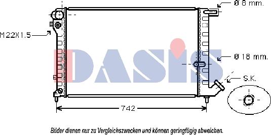 AKS Dasis 060950N - Радіатор, охолодження двигуна autocars.com.ua