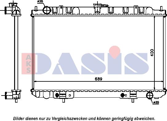 AKS Dasis 070104N - Радіатор, охолодження двигуна autocars.com.ua