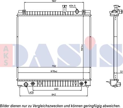 AKS Dasis 070166N - Радіатор, охолодження двигуна autocars.com.ua