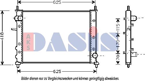 AKS Dasis 080007N - Радіатор, охолодження двигуна autocars.com.ua