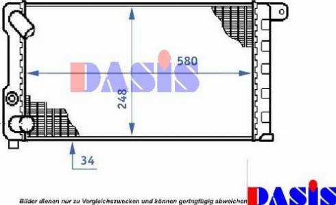 AKS Dasis 080082N - Радіатор, охолодження двигуна autocars.com.ua