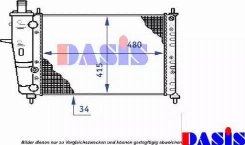 AKS Dasis 080083N - Радіатор, охолодження двигуна autocars.com.ua