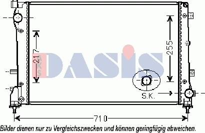 AKS Dasis 080102N - Радіатор, охолодження двигуна autocars.com.ua