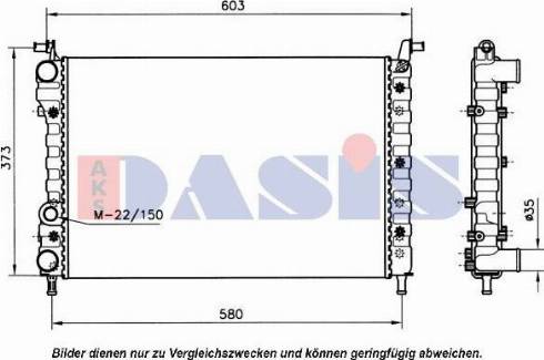 AKS Dasis 081550N - Радіатор, охолодження двигуна autocars.com.ua