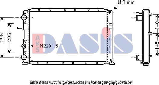 AKS Dasis 081600N - Радіатор, охолодження двигуна autocars.com.ua