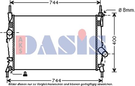 AKS Dasis 090075N - Радіатор, охолодження двигуна autocars.com.ua