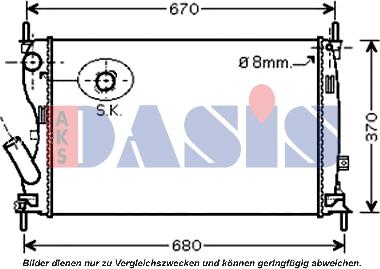 AKS Dasis 090106N - Радіатор, охолодження двигуна autocars.com.ua