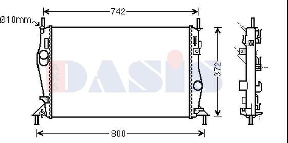 AKS Dasis 090121N - Радиатор, охлаждение двигателя autodnr.net