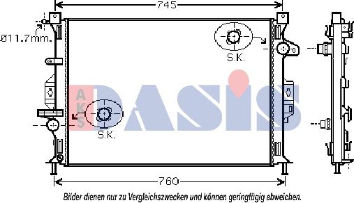 AKS Dasis 092046N - Радіатор, охолодження двигуна autocars.com.ua