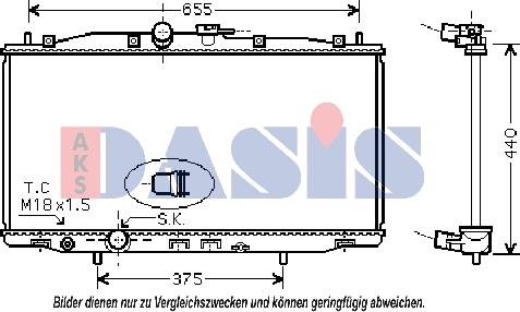 AKS Dasis 100031N - Радіатор, охолодження двигуна autocars.com.ua