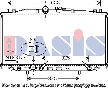 AKS Dasis 100037N - Радіатор, охолодження двигуна autocars.com.ua