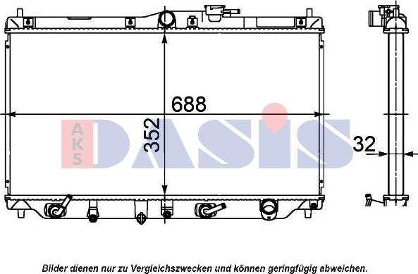 AKS Dasis 100043N - Радіатор, охолодження двигуна autocars.com.ua