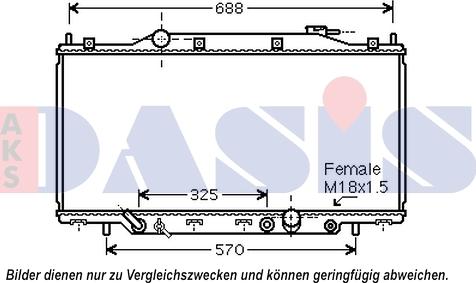 AKS Dasis 100075N - Радіатор, охолодження двигуна autocars.com.ua