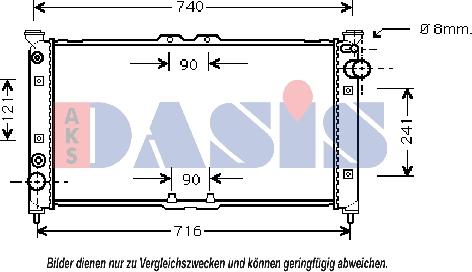 AKS Dasis 110016N - Радіатор, охолодження двигуна autocars.com.ua