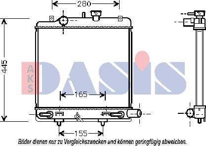 AKS Dasis 110019N - Радіатор, охолодження двигуна autocars.com.ua