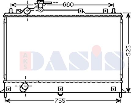 AKS Dasis 110091N - Радіатор, охолодження двигуна autocars.com.ua