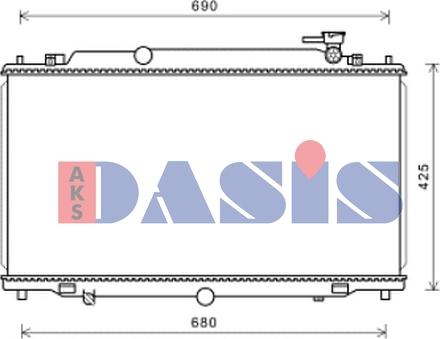 AKS Dasis 110092N - Радіатор, охолодження двигуна autocars.com.ua