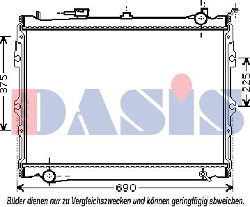 AKS Dasis 110920N - Радіатор, охолодження двигуна autocars.com.ua