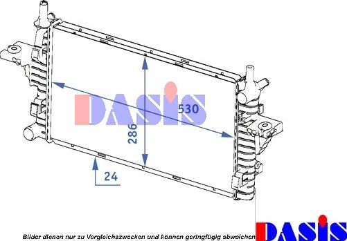 AKS Dasis 121001N - Радіатор, охолодження двигуна autocars.com.ua