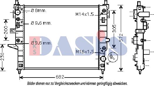 AKS Dasis 121740N - Радіатор, охолодження двигуна autocars.com.ua