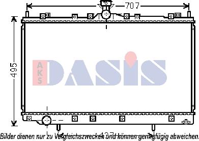 AKS Dasis 140097N - Радіатор, охолодження двигуна autocars.com.ua