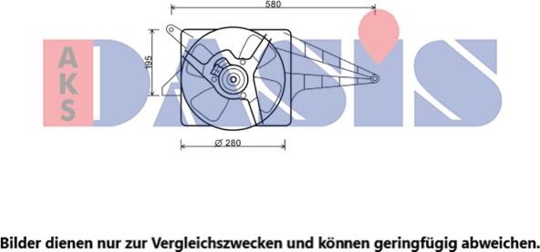 AKS Dasis 158129N - Вентилятор, охолодження двигуна autocars.com.ua