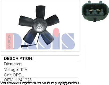 AKS Dasis 158460N - Вентилятор, охолодження двигуна autocars.com.ua