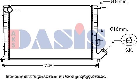 AKS Dasis 160035N - Радіатор, охолодження двигуна autocars.com.ua