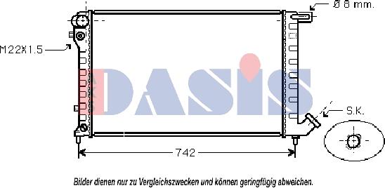 AKS Dasis 160042N - Радіатор, охолодження двигуна autocars.com.ua