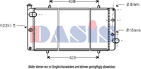 AKS Dasis 160051N - Радіатор, охолодження двигуна autocars.com.ua