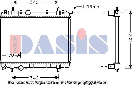 AKS Dasis 160087N - Радіатор, охолодження двигуна autocars.com.ua