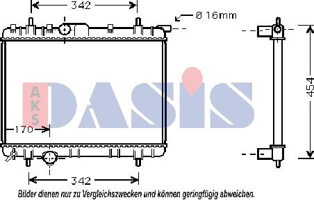 AKS Dasis 160098N - Радіатор, охолодження двигуна autocars.com.ua