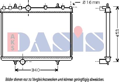 AKS Dasis 160105N - Радиатор, охлаждение двигателя autodnr.net