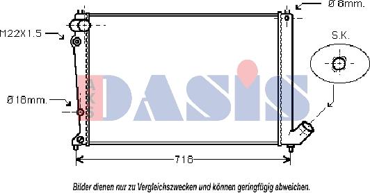 AKS Dasis 160260N - Радіатор, охолодження двигуна autocars.com.ua