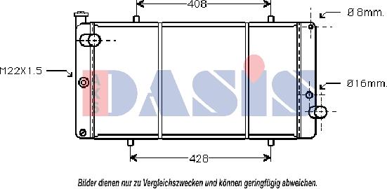 AKS Dasis 161210N - Радіатор, охолодження двигуна autocars.com.ua