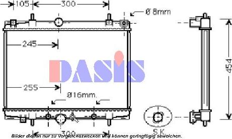 AKS Dasis 161840N - Радіатор, охолодження двигуна autocars.com.ua