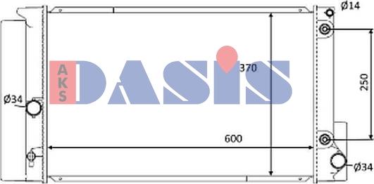 AKS Dasis 210266N - Радіатор, охолодження двигуна autocars.com.ua