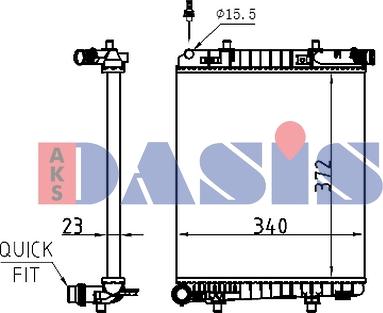 AKS Dasis 210275N - Радіатор, охолодження двигуна autocars.com.ua