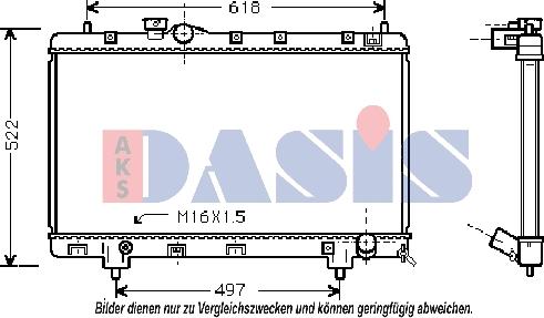 AKS Dasis 213870N - Радіатор, охолодження двигуна autocars.com.ua