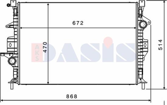 AKS Dasis 220026N - Радіатор, охолодження двигуна autocars.com.ua