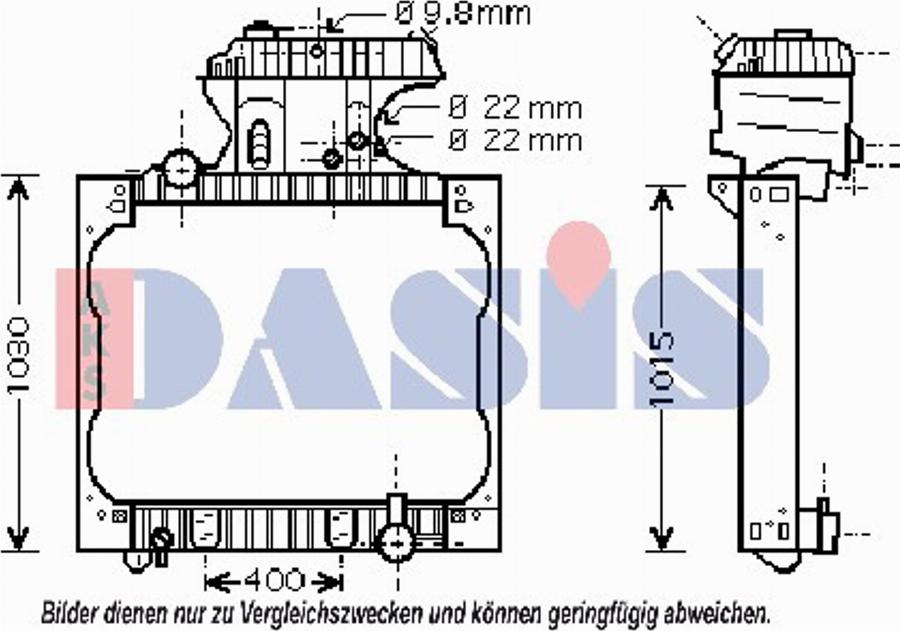 AKS Dasis 261910T - Радіатор, охолодження двигуна autocars.com.ua