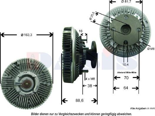 AKS Dasis 448013N - Зчеплення, вентилятор радіатора autocars.com.ua