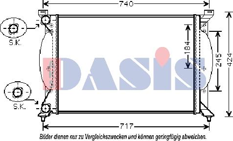 AKS Dasis 480064N - Радіатор, охолодження двигуна autocars.com.ua