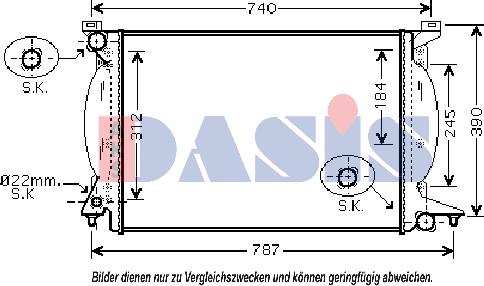 AKS Dasis 480065N - Радіатор, охолодження двигуна autocars.com.ua