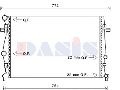 AKS Dasis 480092N - Радіатор, охолодження двигуна autocars.com.ua