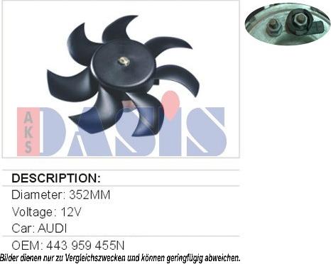 AKS Dasis 488010N - Вентилятор, охолодження двигуна autocars.com.ua